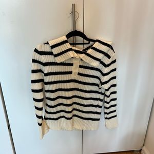 J.ing sailor collar striped long sleeve